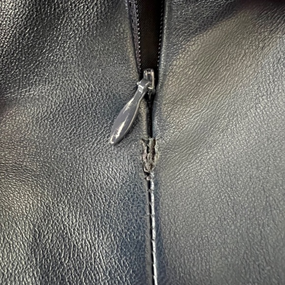 TIBI Soft Genuine Leather Pencil Skirt in Navy Blue - 2 - Picture 12 of 12